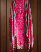 Elegant Muslin Printed Suit with Sparkling Sequence Highlights